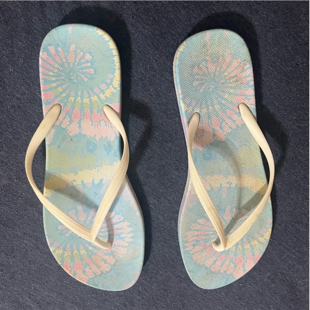 Colorful Tie-Dye Flip Flops